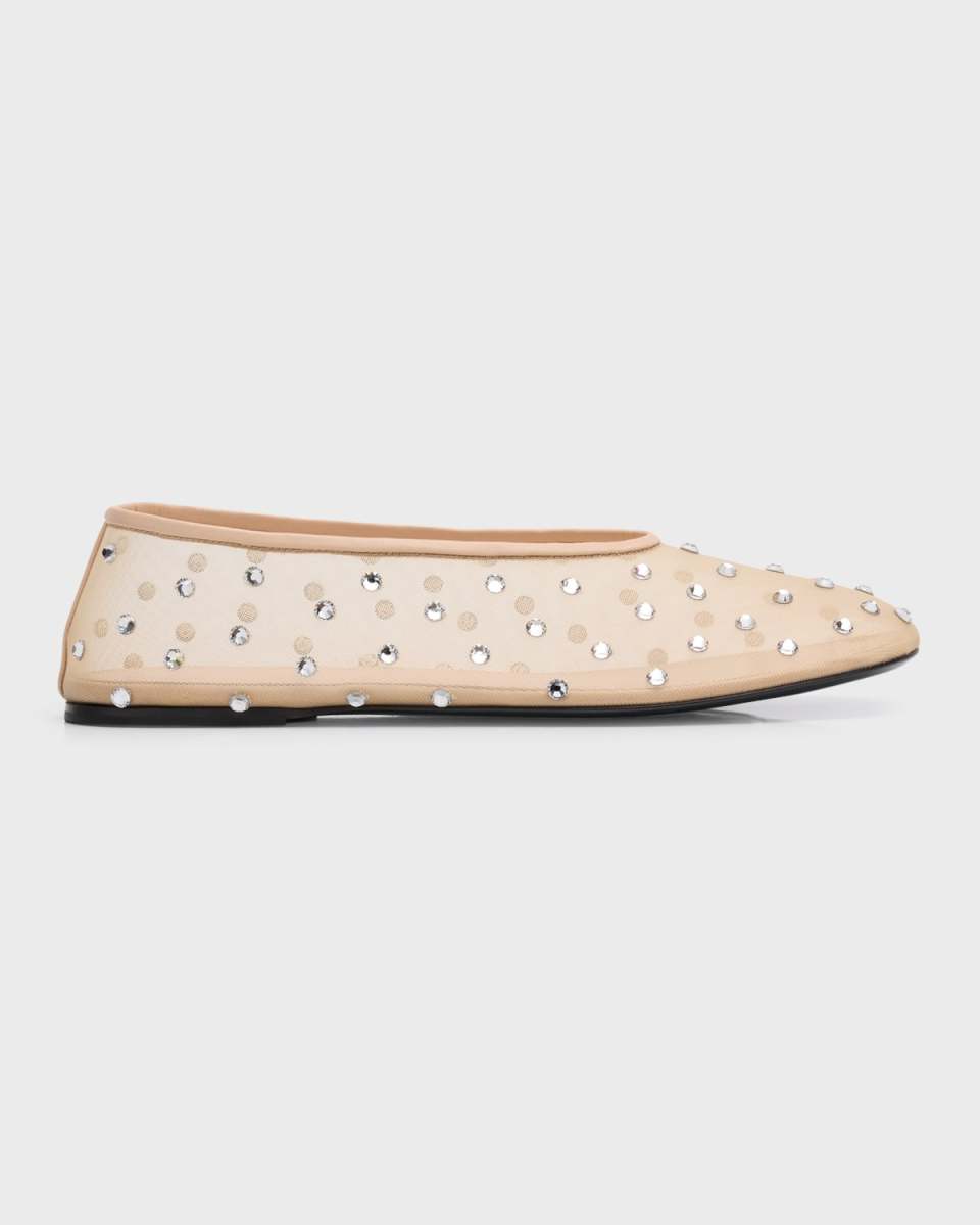 Marcy Crystal Mesh Evening Ballerina Flats